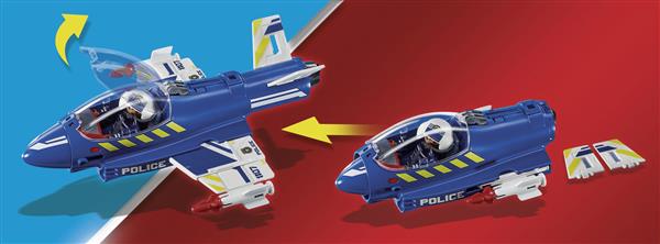Grote foto playmobil city action 70780 politiejet drone achtervolging kinderen en baby duplo en lego