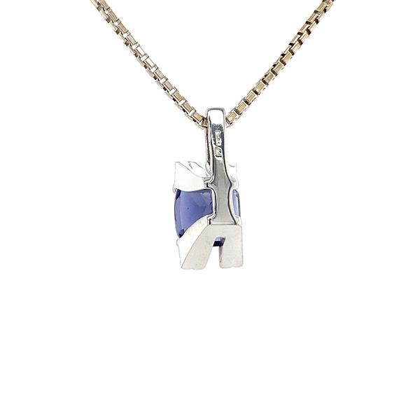 Grote foto witgouden hanger met diamant en blauw glas 18 krt 397.5 sieraden tassen en uiterlijk bedels en hangers