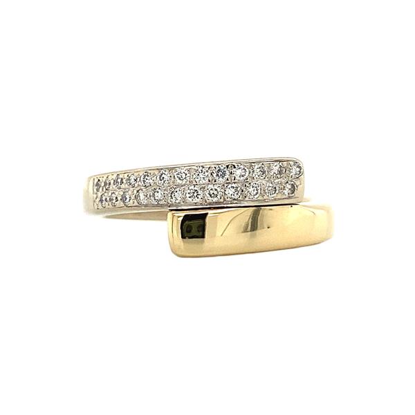Grote foto bicolour gouden ring met diamant 14 krt 647.5 sieraden tassen en uiterlijk ringen voor haar