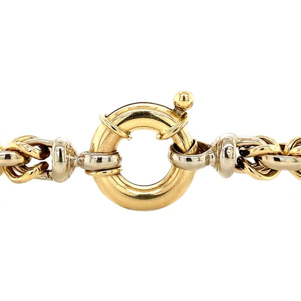 Grote foto bicolour gouden fantasie armband 22 cm 14 krt 1225 sieraden tassen en uiterlijk armbanden voor haar