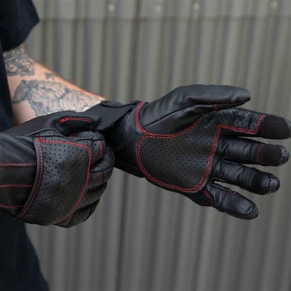 Grote foto biltwell borrego handschoenen redline motoren kleding