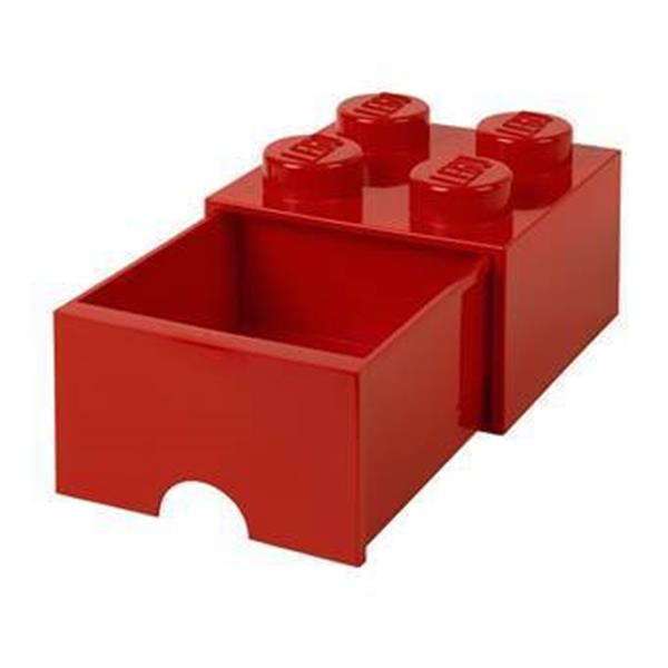 Grote foto lego opberglade brick 4 rood kinderen en baby duplo en lego
