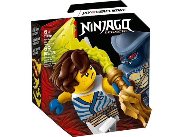 Grote foto lego ninjago 71732 epische strijd set jay tegen serpentine kinderen en baby duplo en lego