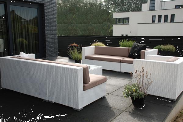 Grote foto loungeset arbrini wit wicker slechts 1295 tuin en terras tuinmeubelen