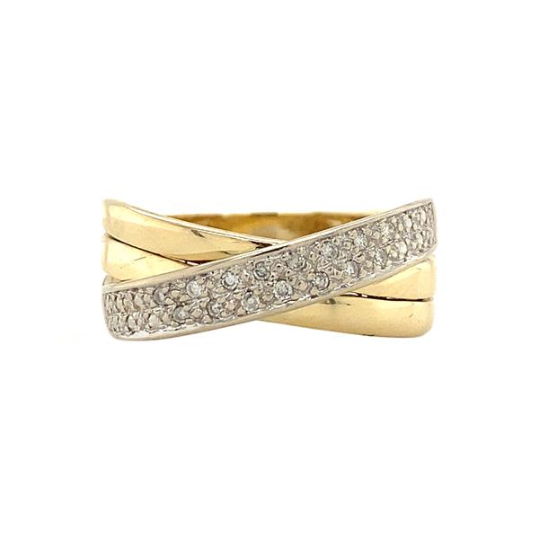 Grote foto bicolour gouden ring met diamant 14 krt 447.5 sieraden tassen en uiterlijk ringen voor haar