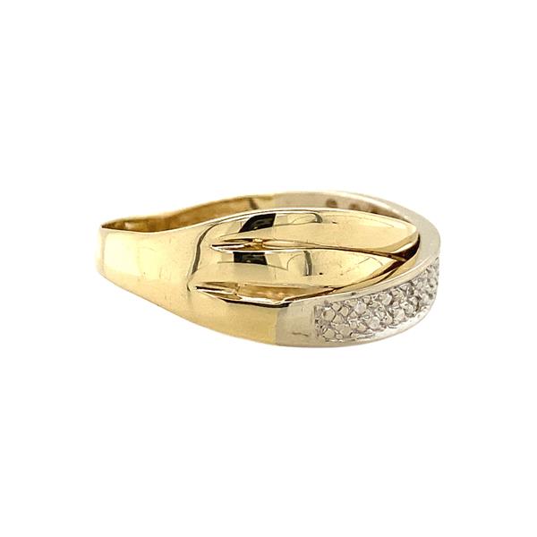 Grote foto bicolour gouden ring met diamant 14 krt 447.5 sieraden tassen en uiterlijk ringen voor haar