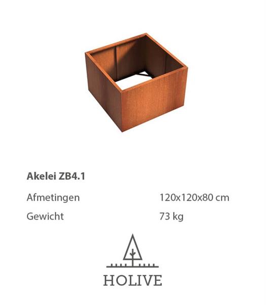 Grote foto cortenstaal akelei zb4.1 plantenbak 120x120x80 cm. tuin en terras bloembakken