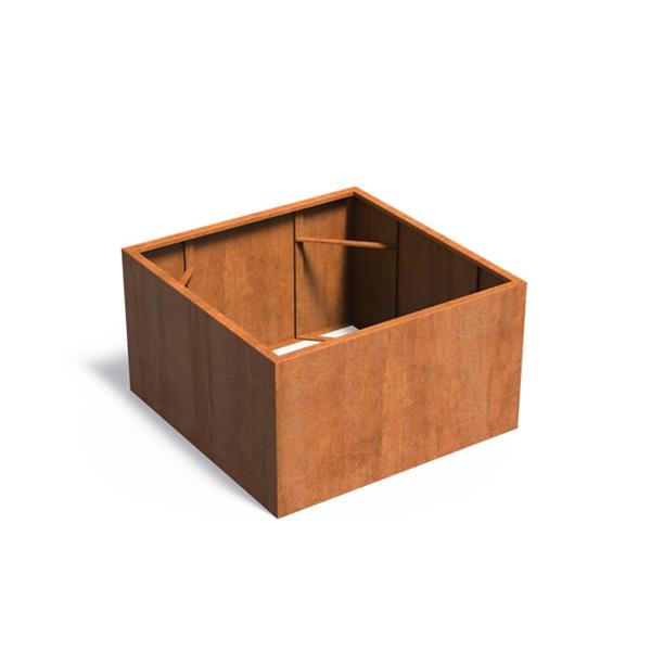 Grote foto cortenstaal akelei plantenbak 140x140x80 cm. tuin en terras bloembakken