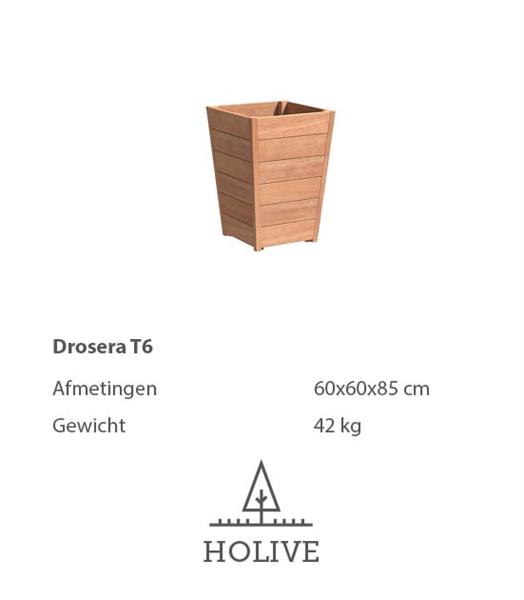 Grote foto drosera t6 hardhouten plantenbak taps 60x60x85 cm. tuin en terras bloembakken