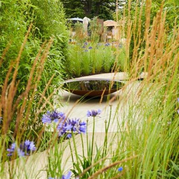 Grote foto cortenstaal waterschaal doorsnede 150 cm. wns5 tuin en terras overige tuin en terras