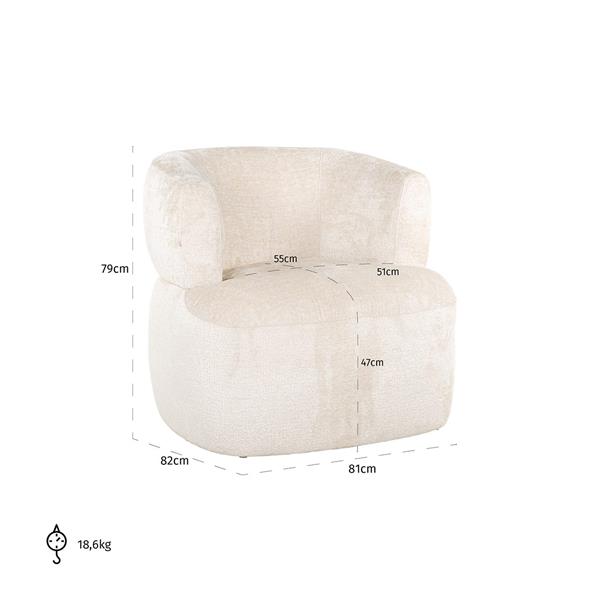 Grote foto fauteuil donna white chenille bergen 900 white chenille huis en inrichting stoelen
