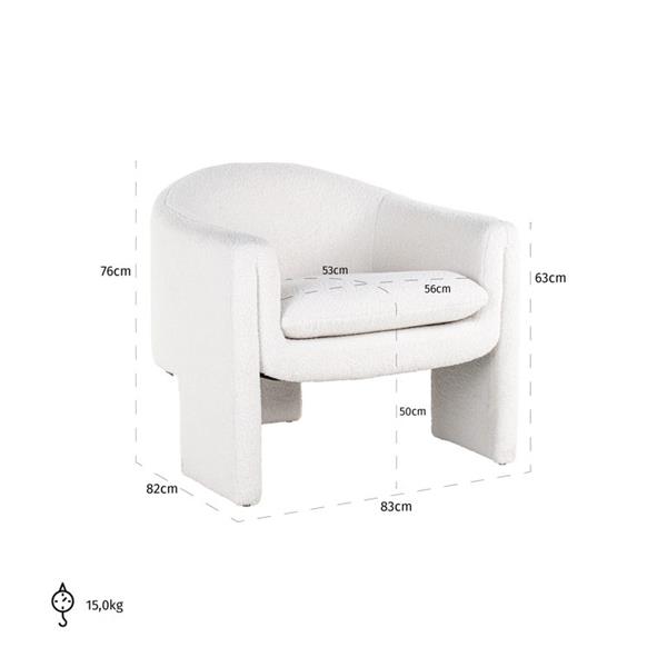 Grote foto fauteuil charmaine white furry himalaya 900 white furry huis en inrichting stoelen
