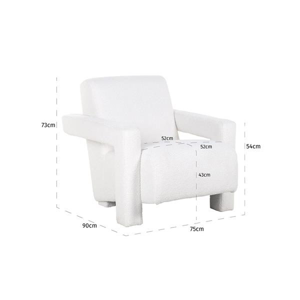 Grote foto fauteuil casey white furry fire retardant himalaya 900 white furry huis en inrichting stoelen
