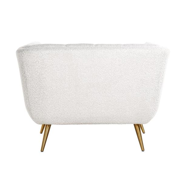 Grote foto fauteuil huxley white boucl brushed gold copenhagen 900 boucl white huis en inrichting stoelen