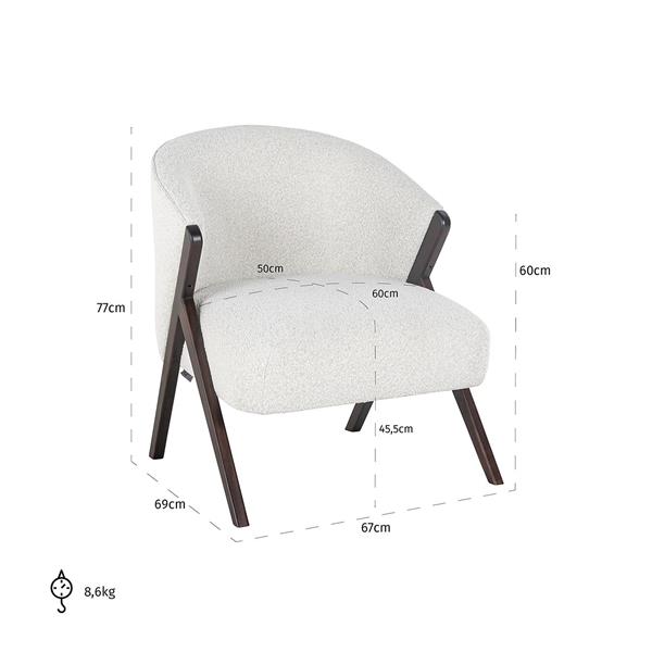 Grote foto fauteuil mia white boucl copenhagen 900 boucl white huis en inrichting stoelen