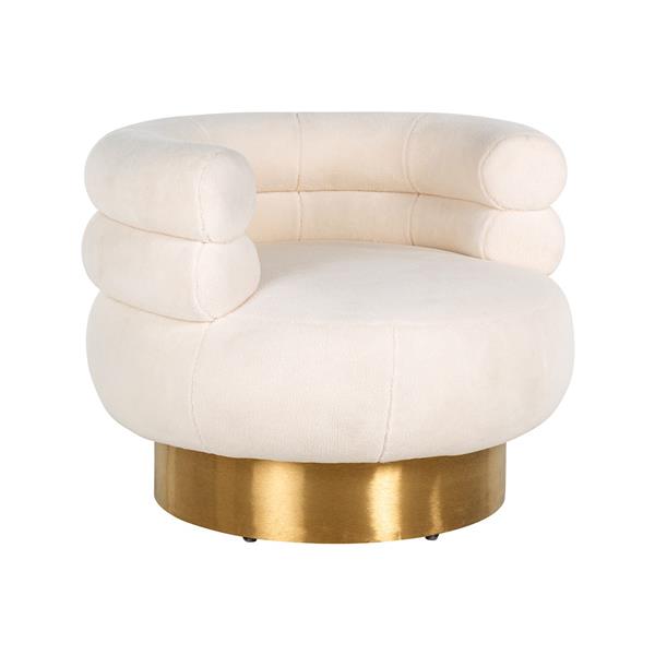 Grote foto draaifauteuil fayah white teddy brushed gold huis en inrichting stoelen
