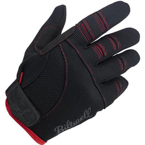 Grote foto biltwell moto handschoenen zwart rood motoren kleding