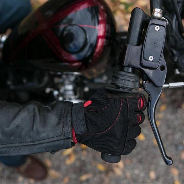 Grote foto biltwell moto handschoenen zwart rood motoren kleding
