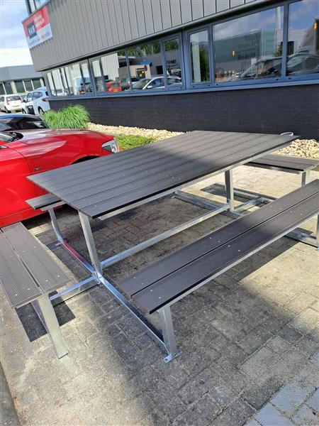Grote foto vierkante picknicktafel lifetime duurzaam tuin en terras tuinmeubelen
