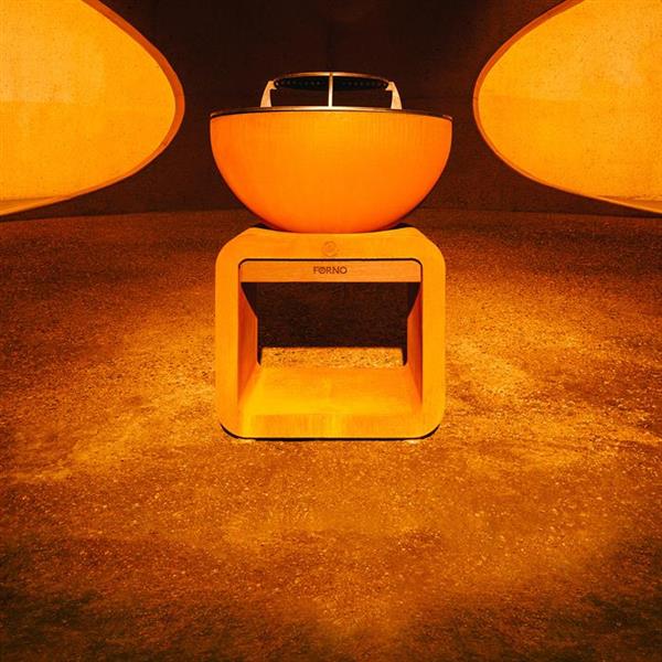 Grote foto forno seare bole fsb.800 barbecue doorsnede 80 cm. bakplaat plancha grill cortenstaal houtgestookt tuin en terras buitenkeukens