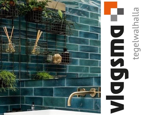 Grote foto handvormtegels groen cifre opal emerald 7 5x30 doe het zelf en verbouw tegels