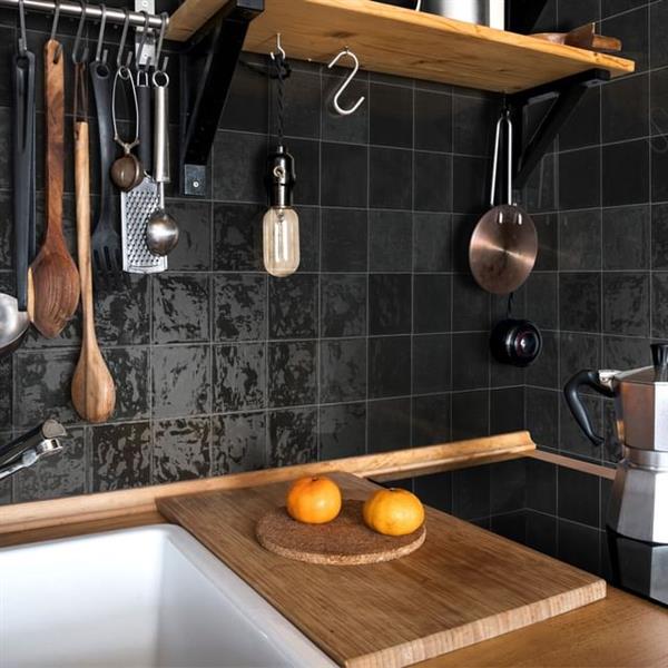 Grote foto 13x13 handvorm tegels zwarte wandtegel doe het zelf en verbouw tegels