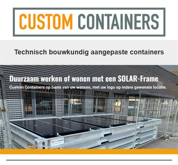 Grote foto solar frame container installatiecontainer te koop doe het zelf en verbouw containers