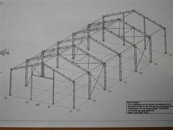 Grote foto nieuwe staalconstructie 12.00 x 30.00 meter zakelijke goederen bedrijfs onroerend goed