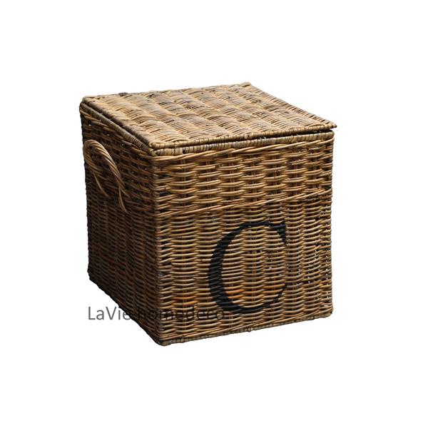 Grote foto opbergbox riet c huis en inrichting schalen en manden