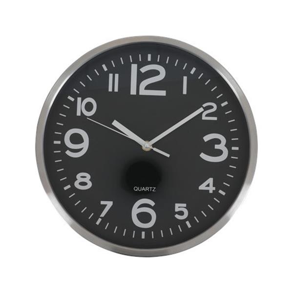 Grote foto keukenklok rvs zwart huis en inrichting klokken