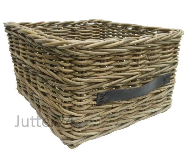 Grote foto voorraadmand middelgroot riet leer huis en inrichting schalen en manden