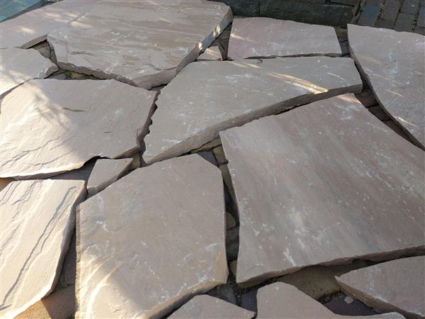 Grote foto natuursteen flagstones modak genuanceerd tuin en terras tegels en terrasdelen