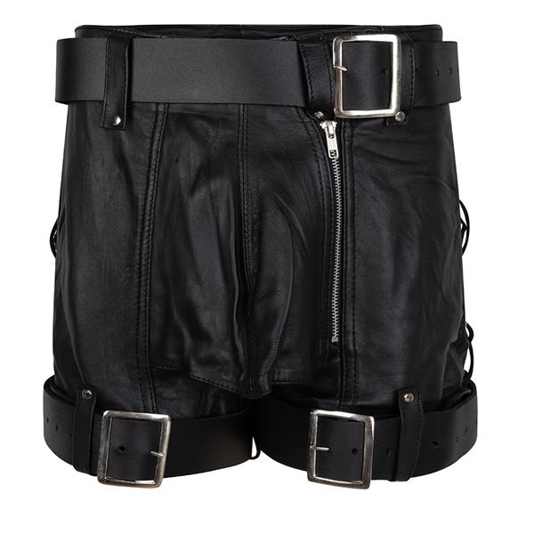 Wetlook heren leren shorts lak look korte broek latex PU onderbroek lederen short clubwear vinyl lingerie glanzende broek training gym dansshort, zwart 01, 50