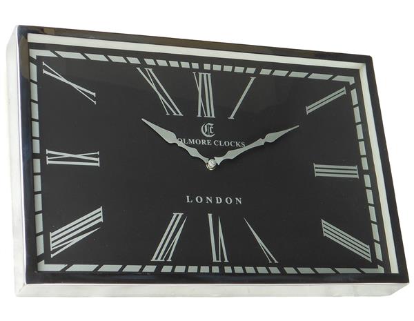 Grote foto zwarte wandklok rechthoekig huis en inrichting klokken