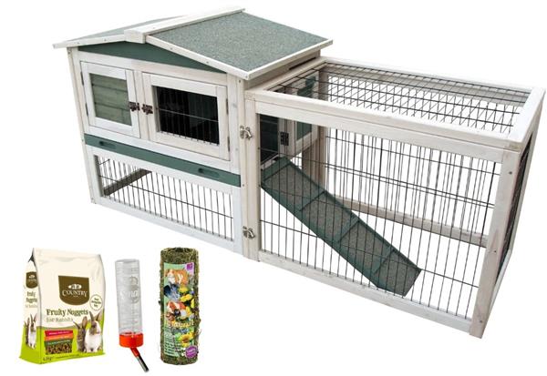 Grote foto konijnenhok lambert 155x53x70cm 99 90 dieren en toebehoren hokken en kooien