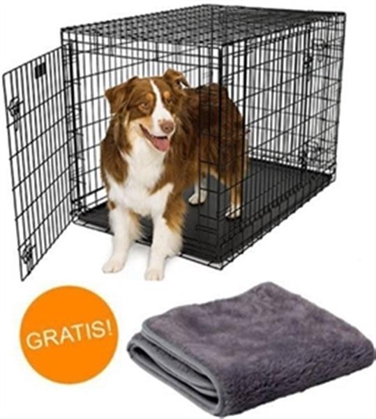 Grote foto topdeal a kwaliteitsbench zwart met gratis vetbed dieren en toebehoren hondenhokken en kooien