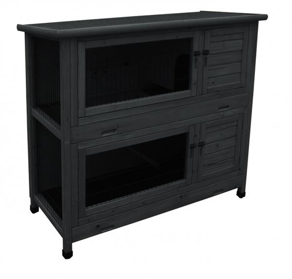 Grote foto konijnenhok konijnenflat andrew antraciet 125cm dieren en toebehoren hokken en kooien