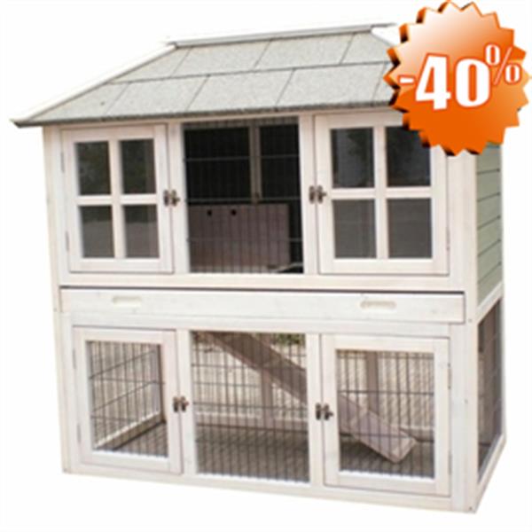 Grote foto konijnenhok juliette 125x68x118cm incl anti knaag dieren en toebehoren hokken en kooien