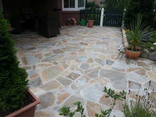 Grote foto griekse flagstones siki bont kwartsiet breukruw tuin en terras tegels en terrasdelen