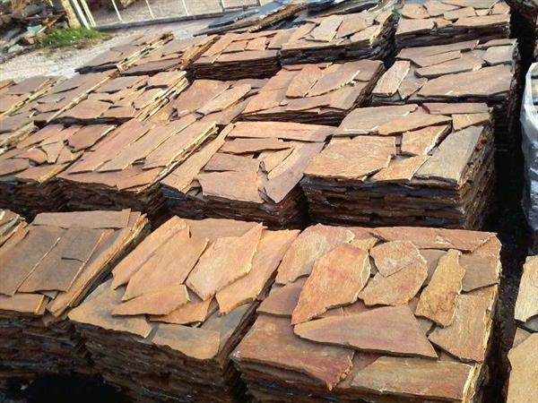 Grote foto karystos brown flagstones tuin en terras sierstenen en rotsen