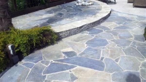 Grote foto topkwaliteit flagstones kavala blue kwartsiet tuin en terras tegels en terrasdelen