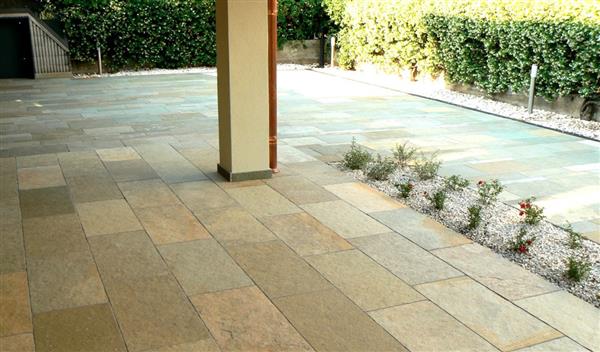 Grote foto terrastegels mediterraanse stijl castle stone yellow tuin en terras tegels en terrasdelen