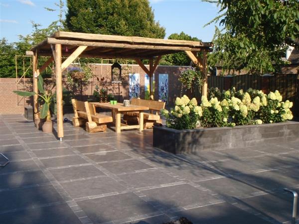 Grote foto robuuste tuintegels castle stone black 60x90 cm tuin en terras tegels en terrasdelen