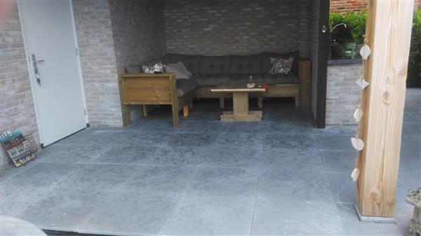 Grote foto robuuste terrastegels castle stone black 60x90 cm tuin en terras tegels en terrasdelen