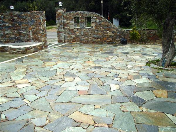 Grote foto mediterraanse stijl flagstones solnhofer geelgenuanceerd tuin en terras tegels en terrasdelen