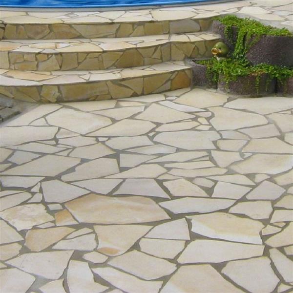 Grote foto mediterraanse stijl flagstones solnhofer geelgenuanceerd tuin en terras tegels en terrasdelen