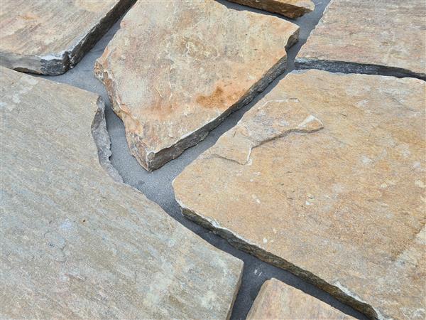 Grote foto prachtige flagstones kavala brown voor pad terras tuin tuin en terras tegels en terrasdelen