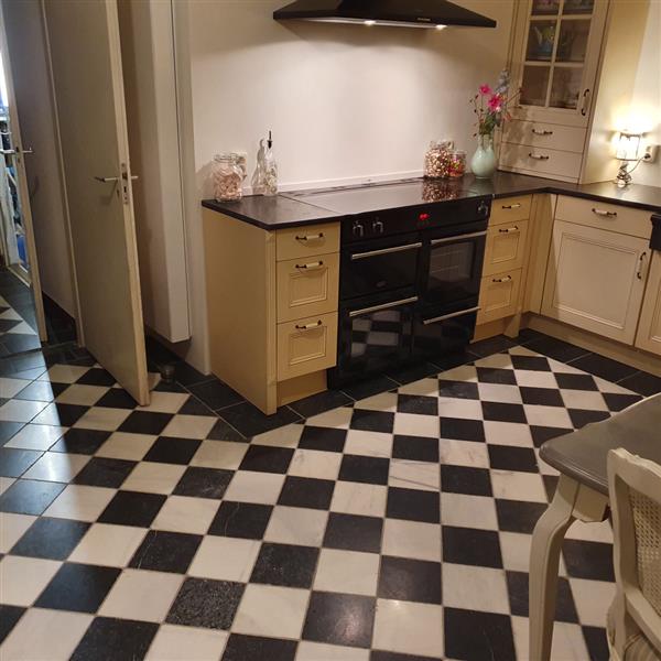 Grote foto klassieke keukenvloer zwart wit marmer 20x20 cm doe het zelf en verbouw tegels
