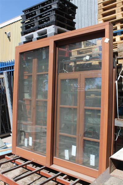 Grote foto nieuwe hardhouten schuifpui 226x243 cm doe het zelf en verbouw kozijnen en schuifpuien