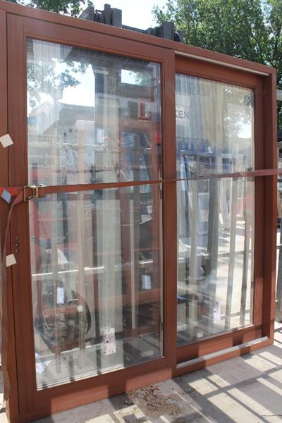 Grote foto nieuwe hardhouten schuifpui 226x243 cm doe het zelf en verbouw kozijnen en schuifpuien